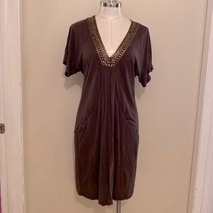 Banana Republic Heritage beaded and embroidered neckline, cotton dress